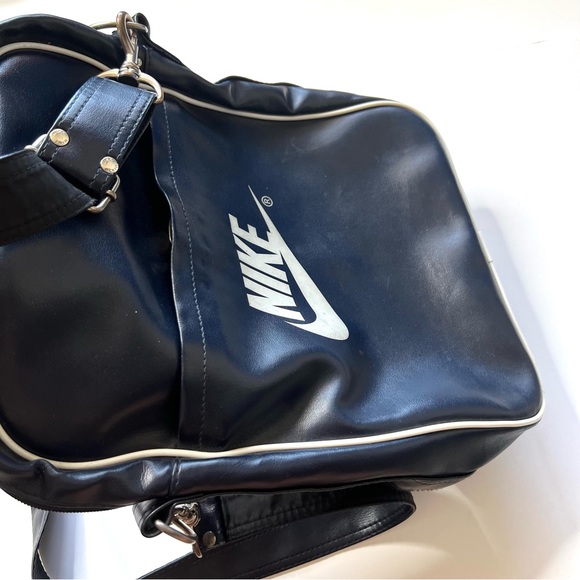 Nike Bags Vintage Nike Retro Navy Blue Messenger Flight Satchel Bag